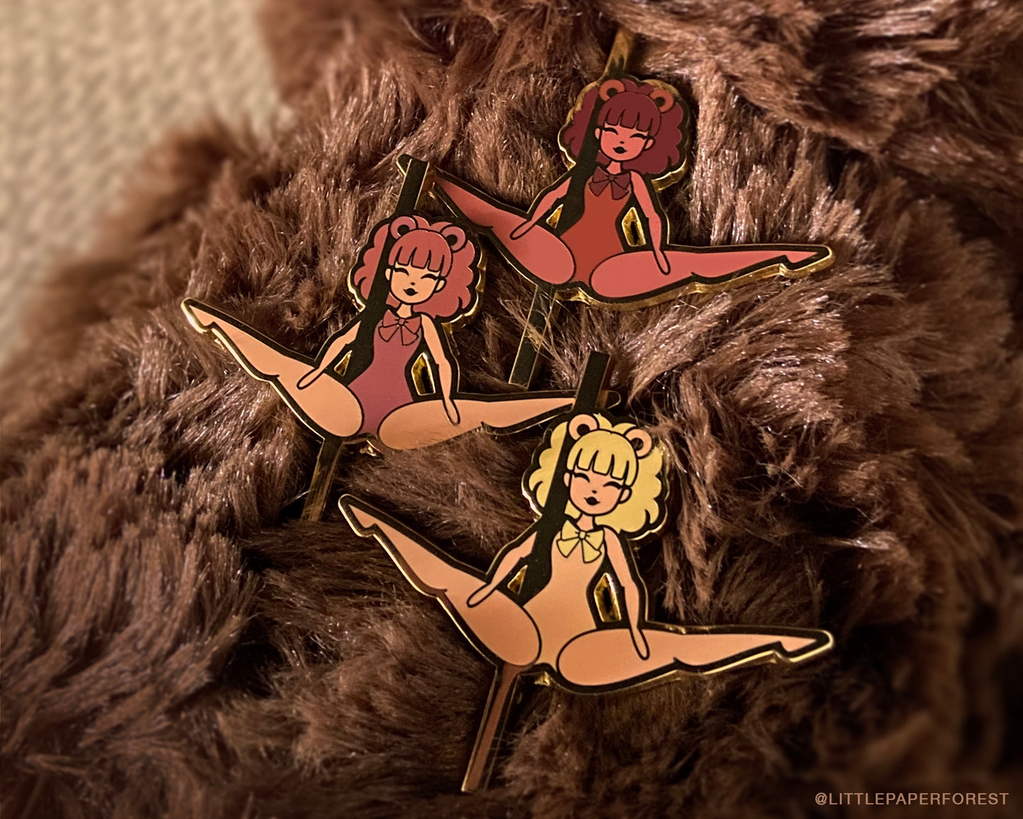Teddy (Dark Brunette) Enamel Pin
