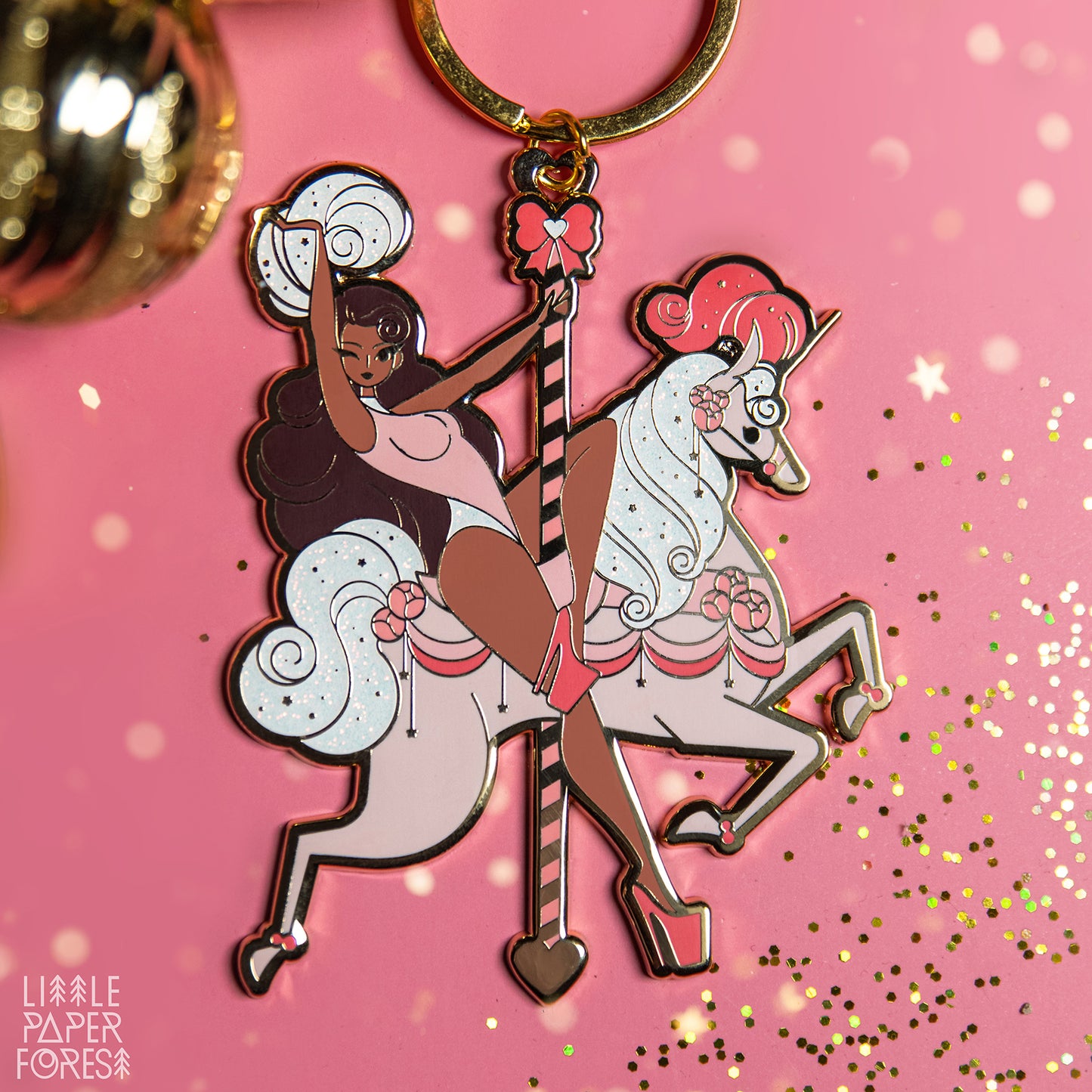 Unicorn Carousel Keychain