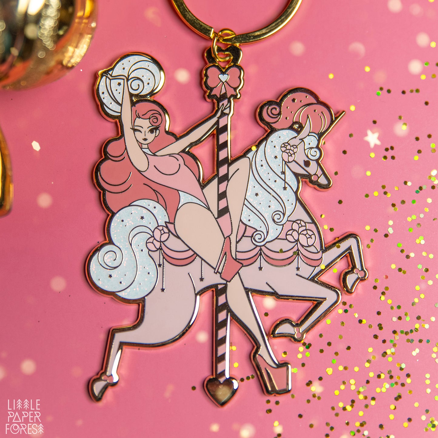 Unicorn Carousel Keychain