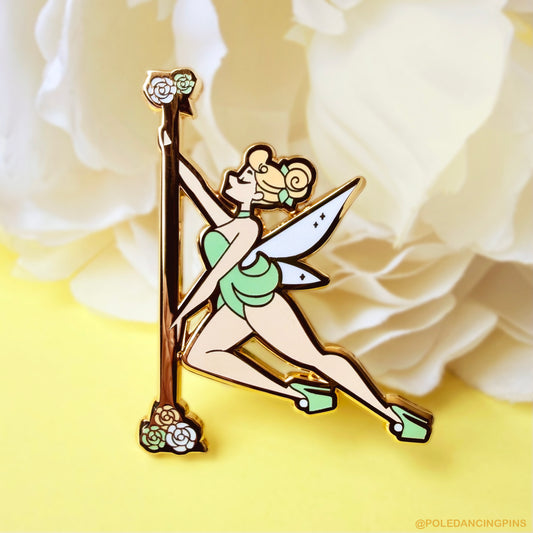 Tinkerbell Spin Gold Enamel Pin